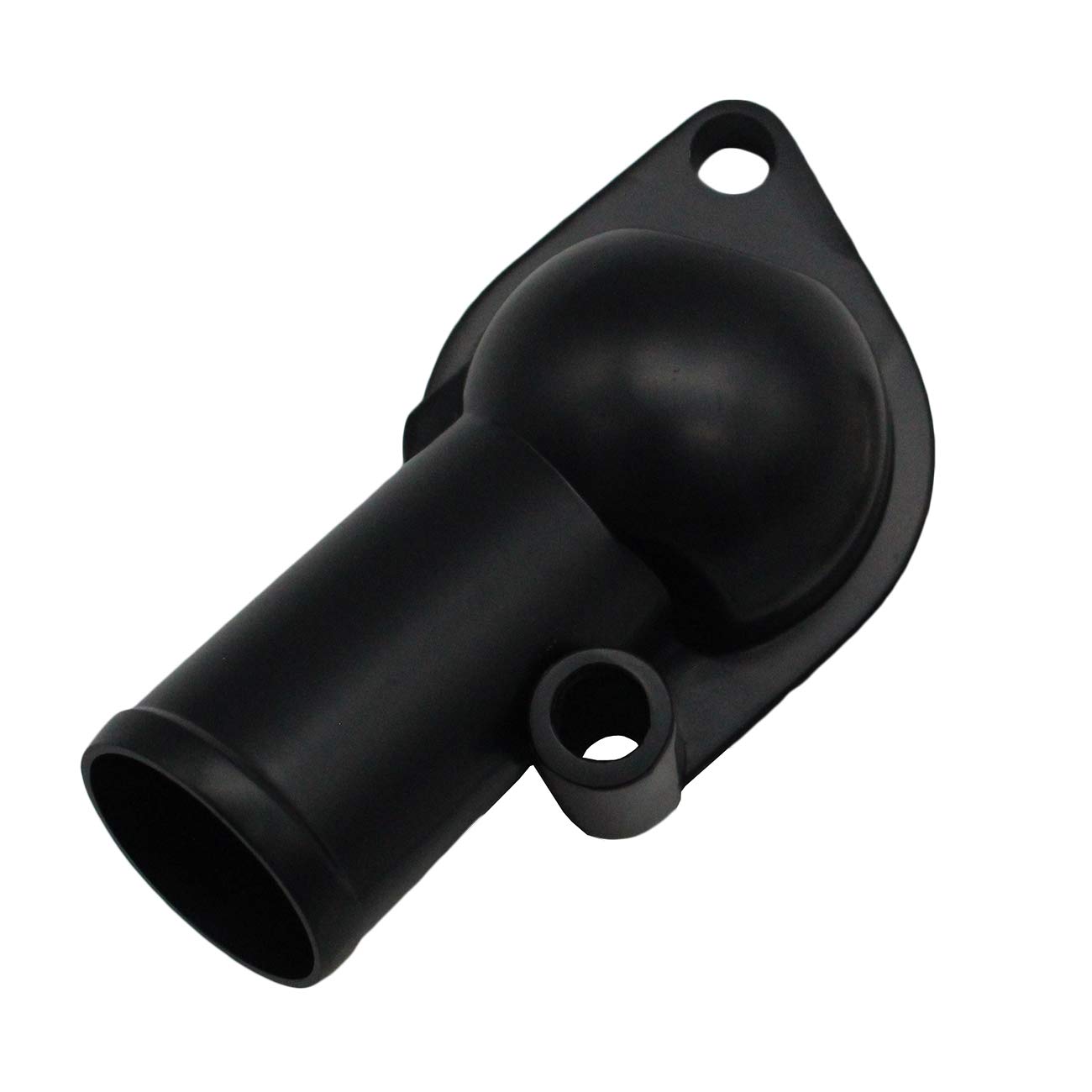 A-Team Performance Straight-Up Water Neck Thermostat Housing - Black Aluminum For SBC/BBC Chevy Engines