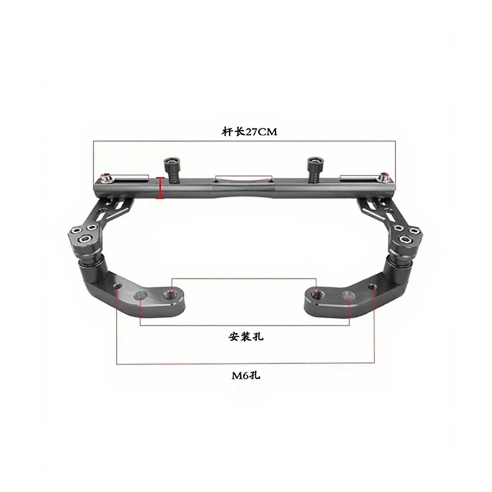 Support de Navigation GPS pour SYM pour Joyride 300, Barre D'extension De Support De Navigation Mobile De Modification De Moto Support de Plaque de Navigation GPS(Red)