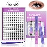 ANURAG Lash Clusters Kit 120PCS - 9-17mm Fairy Manga Anime Eyelash Extensions, Ultra-Thin Black Band Individual Fake Lashes for Natural Look Lash Clusters & Daily Makeup Clusters Set