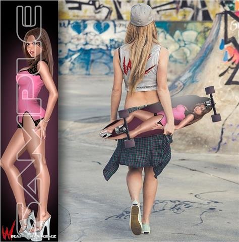 Lexy - Decal Style Vinyl Wrap Skin fits Longboard Skateboards up to 10