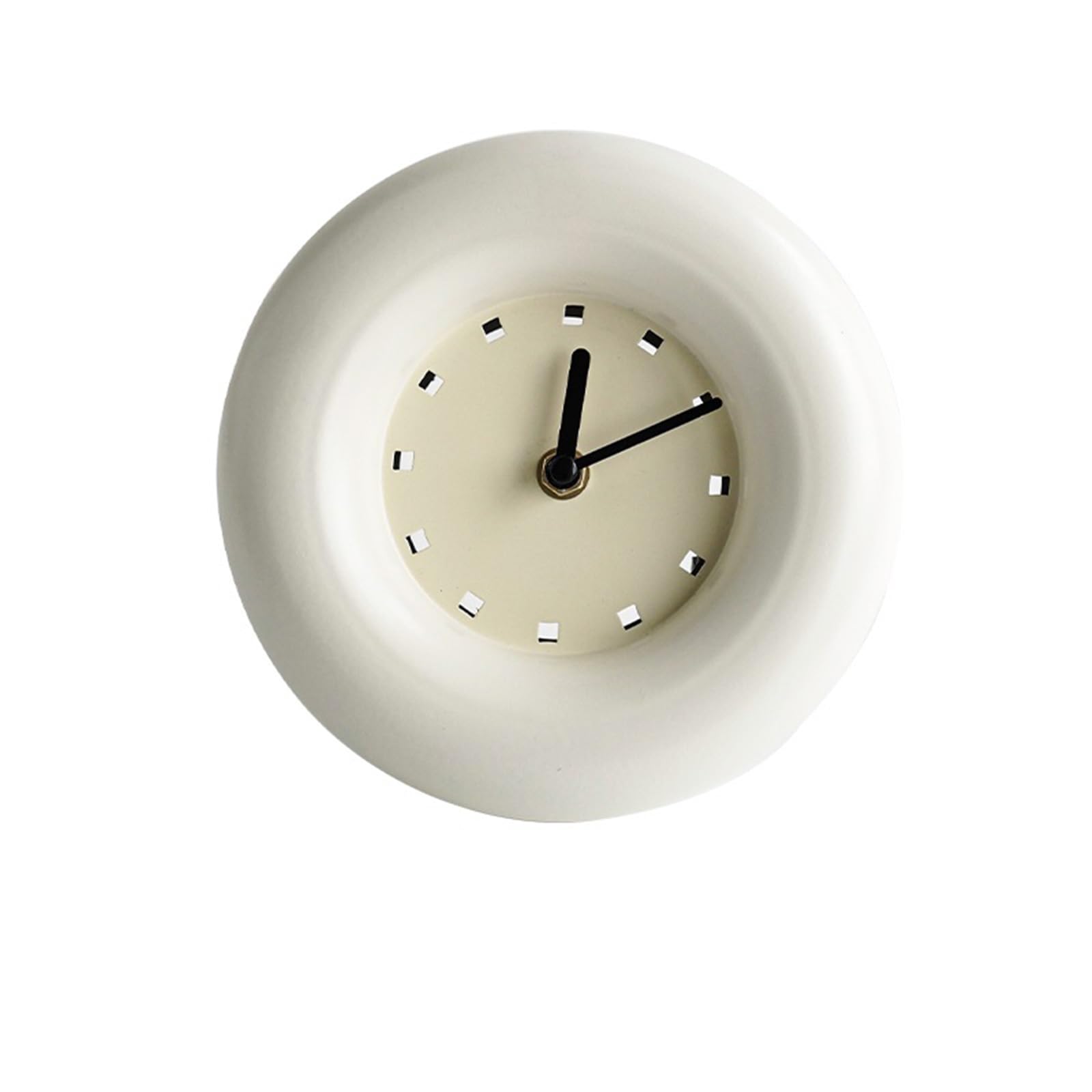 DFHS46JK Wall Decor Modern minimalist small round wall clock with desktop decoration silent for living room decor(White)