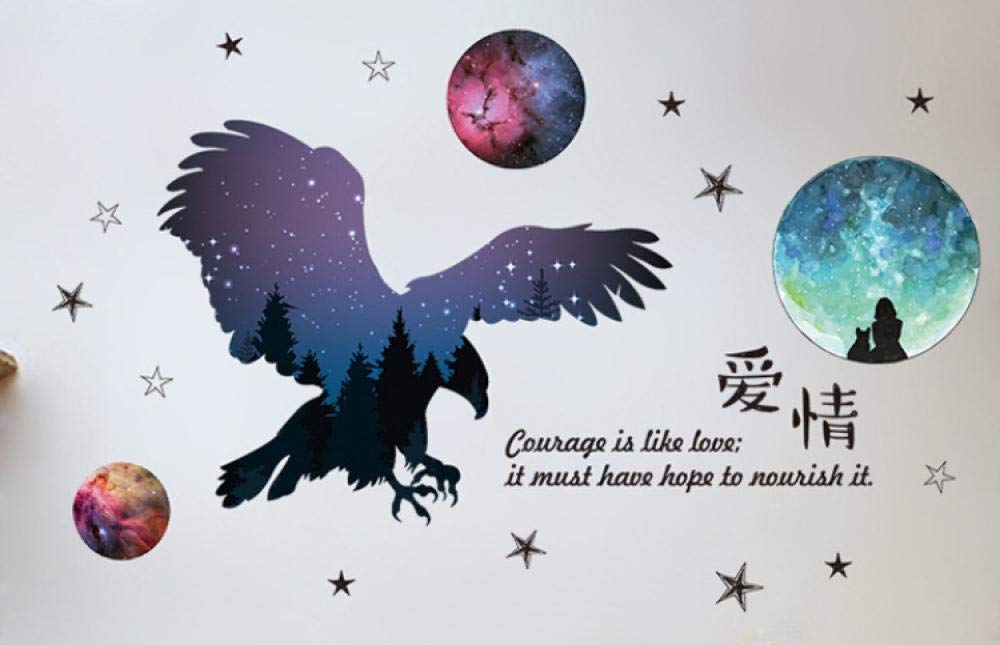Star eagle love wall sticker bedroom living room study background decoration removable sticker