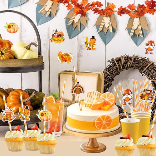 Pitillos de papel Naranja y Blanco 24 unidades miniatura 6