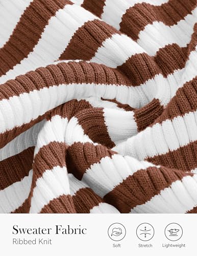 Image of PRETTYGARDEN Summer High Neck Striped Tank Tops for Women Casual Sleeveless Sweaters Basic Ribbed Knit Slim Fitted Shirts