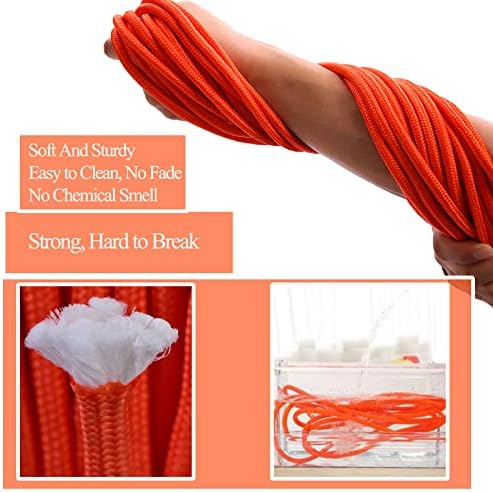 Hjyokuso 3 Pack Soft Cotton Rope, Multipurpose Durable Long Rope Craft Colored Rope, 98 Feet/30M 8mm Soft Twisted Cotton Knot Tying Rope Cord, Utility Braided Cotton Rope (Black+Red +Yellow)