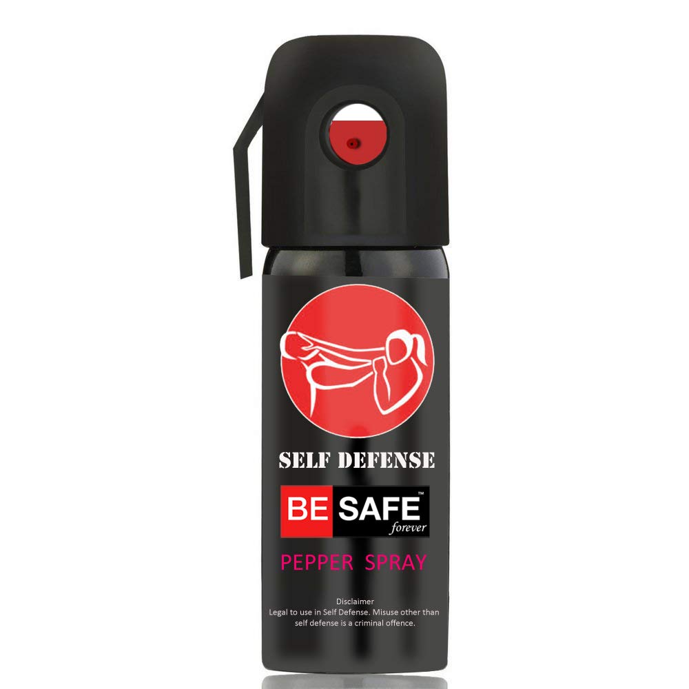 COMMANDER Soldier Women's Self Defence Pepper Spray with Clip, Black, 45 Shots, 60 ml