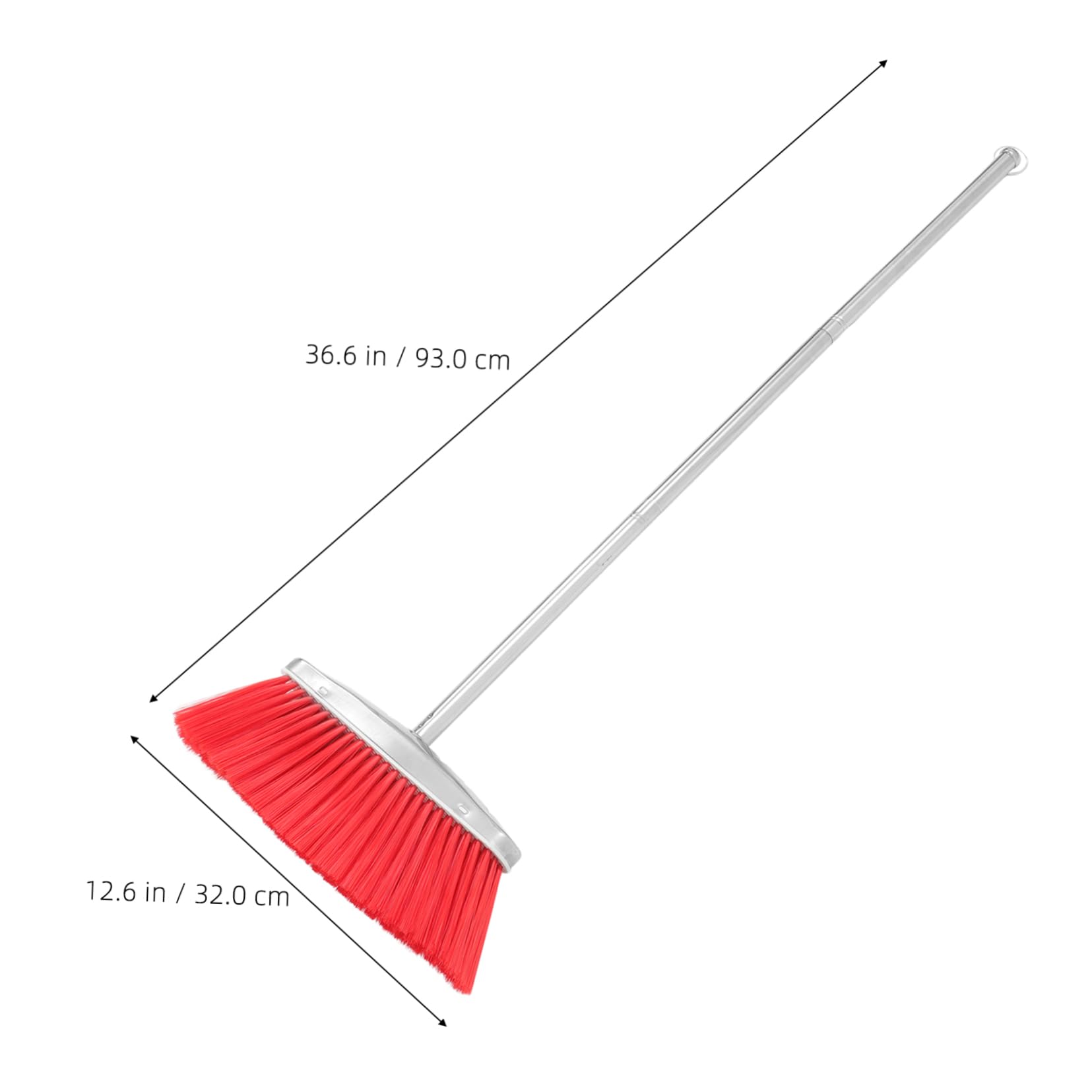 UTHCLO Stainless Steel Broom and Dustpan Set Angle Broom Floor Cleaning Commercial Grade Easy Hair Removal