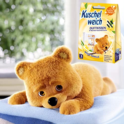 Kuschelweich Duftkissen für den Kleiderschrank - 3er Pack Schrankduft-Kissen - Frische für bis zu 6 Wochen - Wilde Vanille