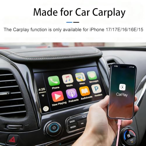 Image of 3.3FT Pink Cute iPhone 17 /16 /15 Car Carplay Cable, USB A to USB C Cord | for iPhone 17 /16 /15 Pro Max,17E /16E /Plus, USB A to USB C Cable for iPad 10th /11 Gen,iPad Pro 12.9,Air 5th /4th Charging Cord