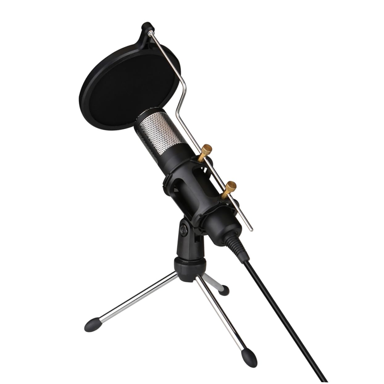 BESPORTBLE USB Plug and Play Microphone for Computer Voice Distance Desktop Microphone with Tripod Stand for Conferencing Gaming and Online Meetings Black