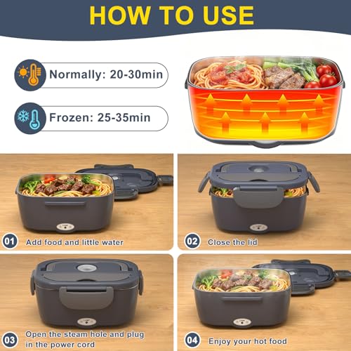 Carsolt 1.5L Electric Lunch Box, Heated Lunch Box Food Warmer for Adults - Image 4