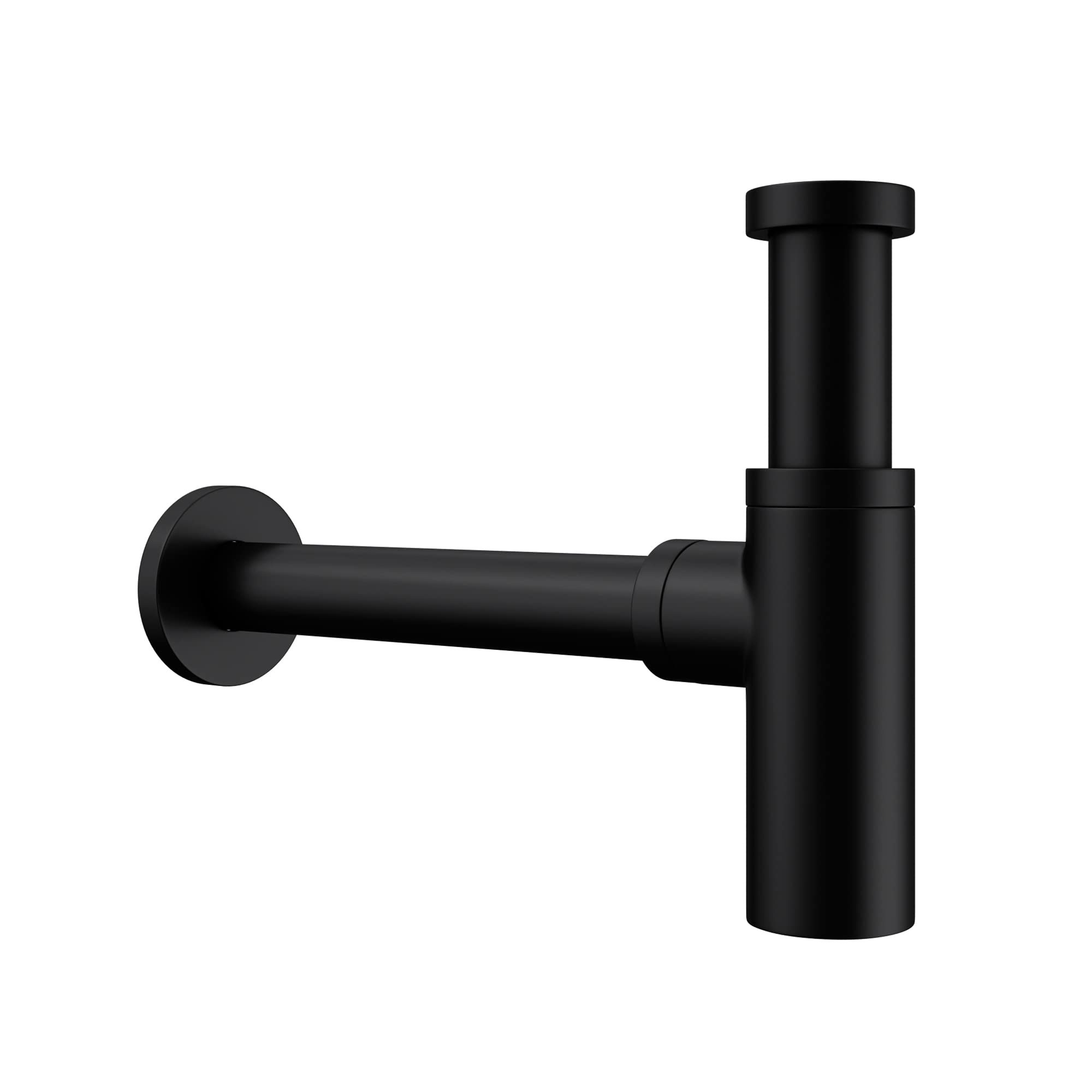Mai & Mai Sifón S05 Sifón en forma de L Juego de desagüe para lavabo Rosca de conexión de latón negro