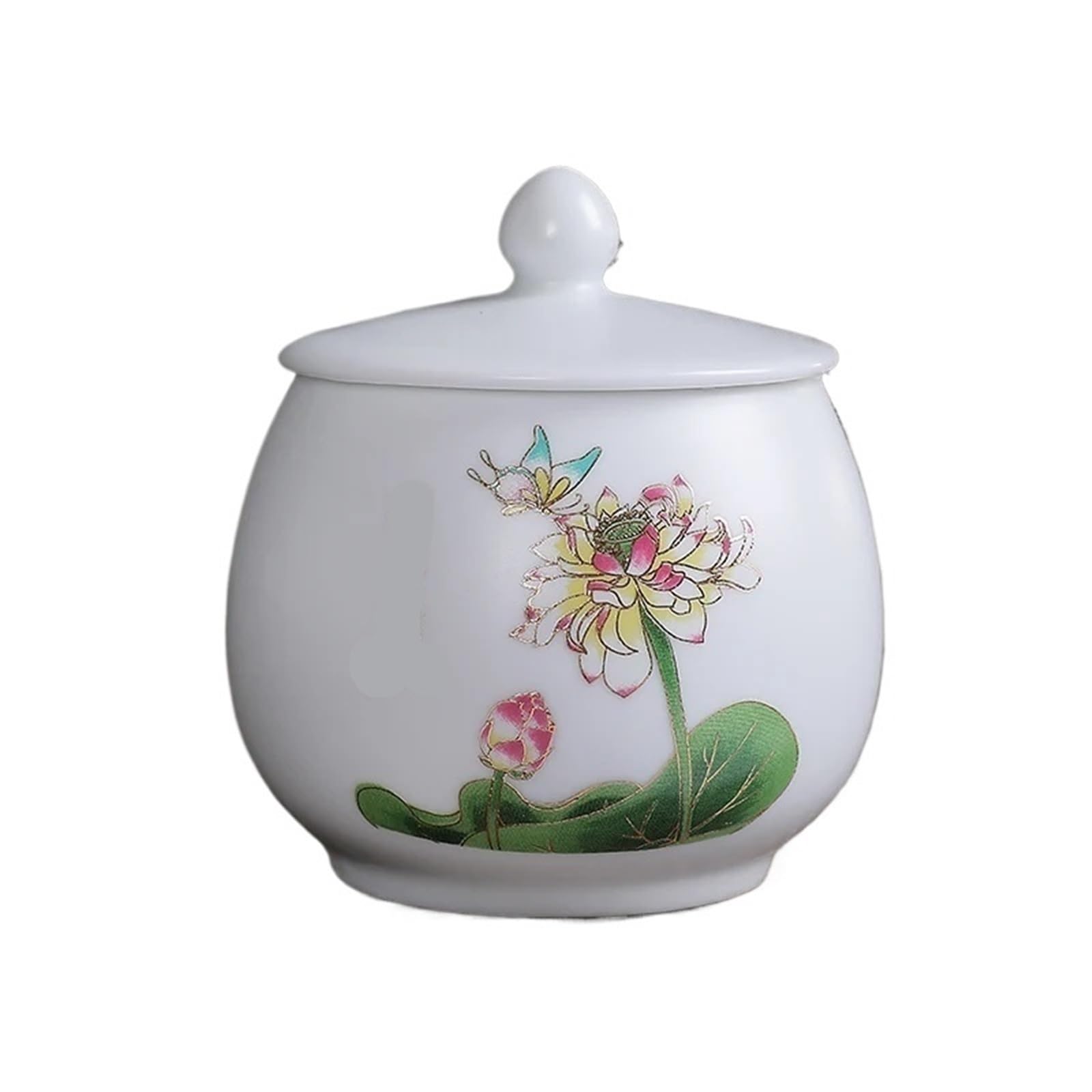 Caja de Te Carrito de té cerámica, lata almacenamiento multifuncional, tarro sellado porcelana, accesorios juego, contenedor cocina(D)
