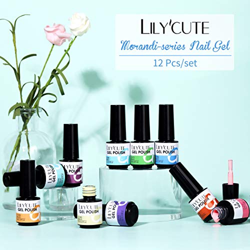 LILY'CUTE UV Nagellack Pastell Gellack Schellack 12 Farben UV Nagellack Set Nagellack für Gelnägel Sommer Frühling… – Bild 7