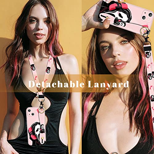 Lisevo (2In1 Ghost Case With Strap For Iphone 13 6.1 Inch Cute Aesthetic Halloween Theme Design Loopy Girly Women Cases Hand Strap Girls Handle Finger Loop Phone Case+Lanyard For Iphone 13 #TOP5