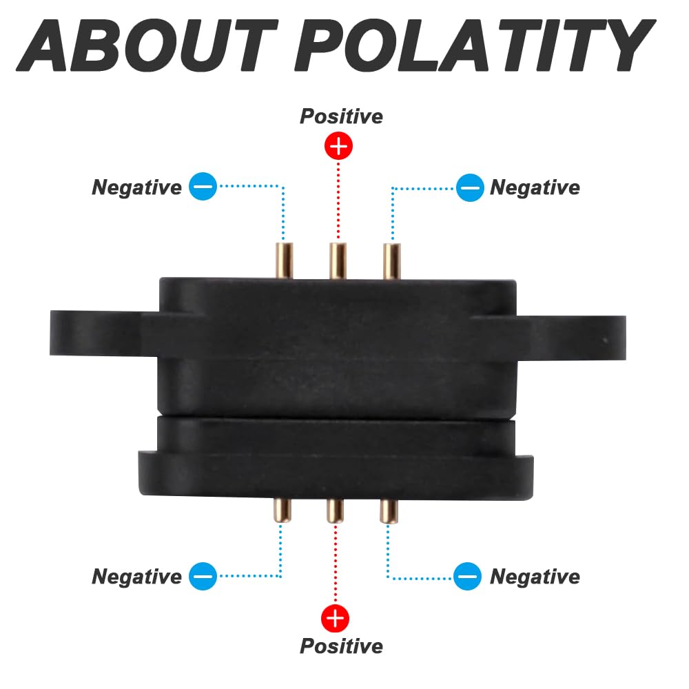 3Pin Magnetic Pogo Pin Connector, 3Pin Male & Female PogoPin Magnetic Connector, 2.54mm Through Holes 3-Pin DC Charging Power Socket (10 Pcs)