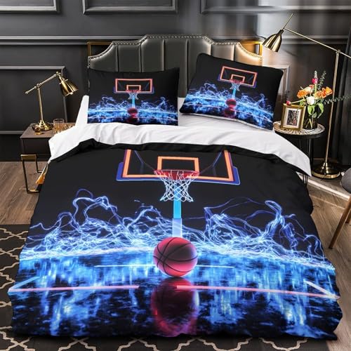 Housse de couette basket-ball 3D microfibre parure de lit fermeture éclair - 2