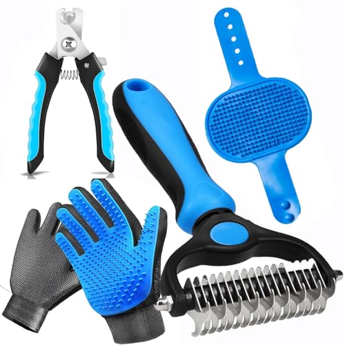Image of NVNAN 5-in-1 Pet Grooming Kit with Deshedding Rake
