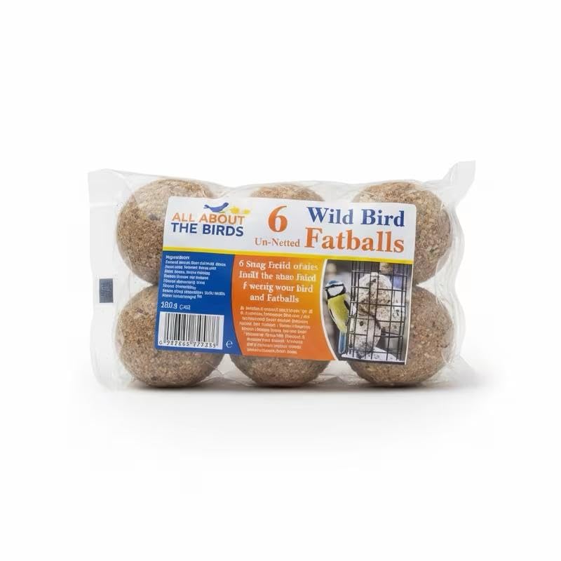 Fat Balls for Wild Birds – High-Energy Suet Bird Food, No Mess & No Net, Attracts Garden Birds All Year Round, Nutritious Feed for Outdoor Bird Lovers