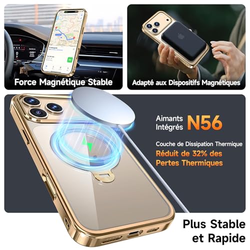 Coque Or iPhone 17 Pro Max 6.9" antichoc premium avec anneau MagSafe CD - 6