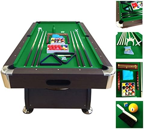 SIMBAUSA Billiard Pool Table 7' Feet Snooker Full Set Accessories Game mod. Green Season