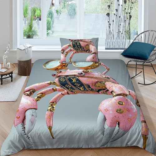 Housse de couette animaux imprimé 3D texture douce microfibre - 3