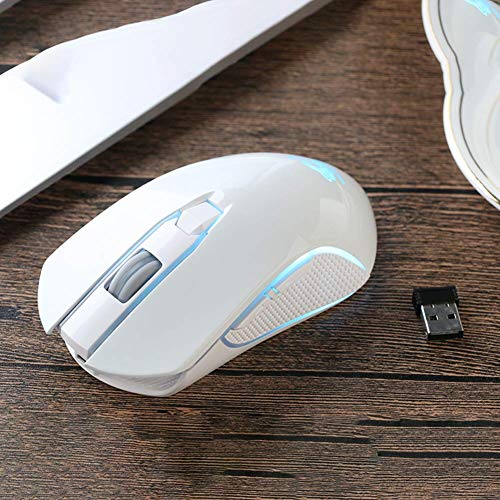 Drahtlose wiederaufladbare Maus mit Nano-USB-Dongle 2.4G farbige Maus mit Hintergrundbeleuchtung Atmung Bunte LED-Spielcomputer Mäuse Schwarz für PC