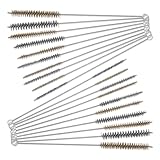 20 Pieces Wire Tube Brushes for Cleaning bristles Tube Brass Stainless Steel Round Wire Brush for Auto Parts, Bottles, Tubes, 5 Sizes