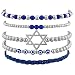 Lux Accessories Silvertone Jewish Hanukkah Arm Candy Set (5PC)