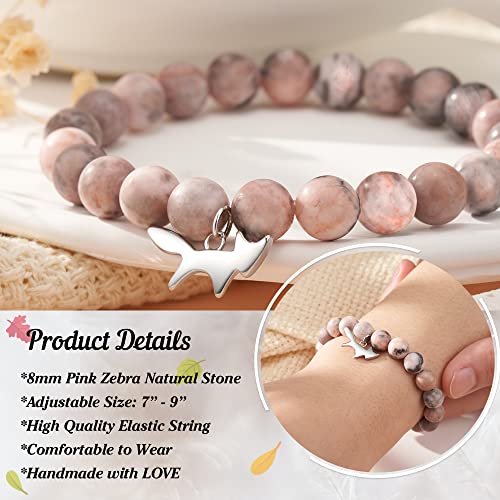 FYUKISS Natural Stone Fox Charm Bracelet for Girls Granddaughter Daughter Niece Birthday Christmas Gifts3