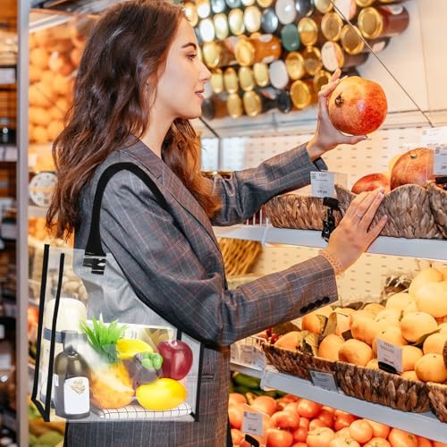 6 Packs Stadium Approved Clear Tote Bag, 12 x 12 x 6 Inches PVC Waterproof Transparent Carry Bags with Handles for Picnics, Wedding Gift Bags, Beach Camping, Concerts, Sports Events, Games4