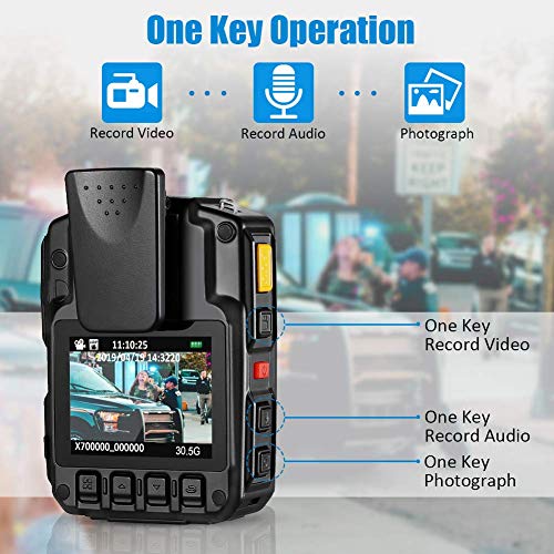 Body Worn Camera with Audio, BOBLOV 1296P Police Body Cameras for Law Enforcement, Security Guard, Waterproof Body Mounted Cam DVR Video IR with Night Vision, 170° Wide Angle 【Built in 128GB】