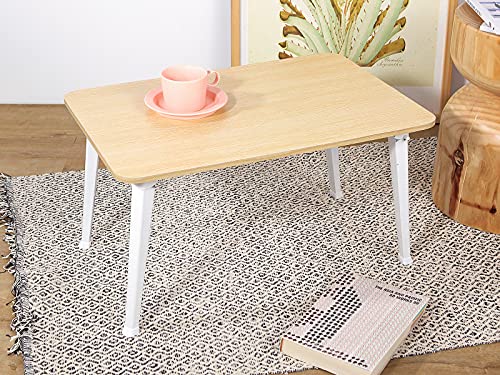Lkbbc Laptop Desk For Bed, Bed Laptop Table, Foldable Portable Lap Bed Tray, 23.6 Inch Floor Table For Drawing, Reading And Writing, Oak #TOP2