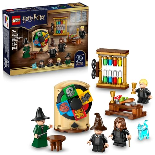 LEGO Harry Potter Hogwarts Castle: Sorting Hat Ceremony Toy - Collectible Patronus Hermione & Draco Malfoy Minifigures with Wands & a Spinning Wheel - Gift for 7+ Year Old Girls & Boys - 76460