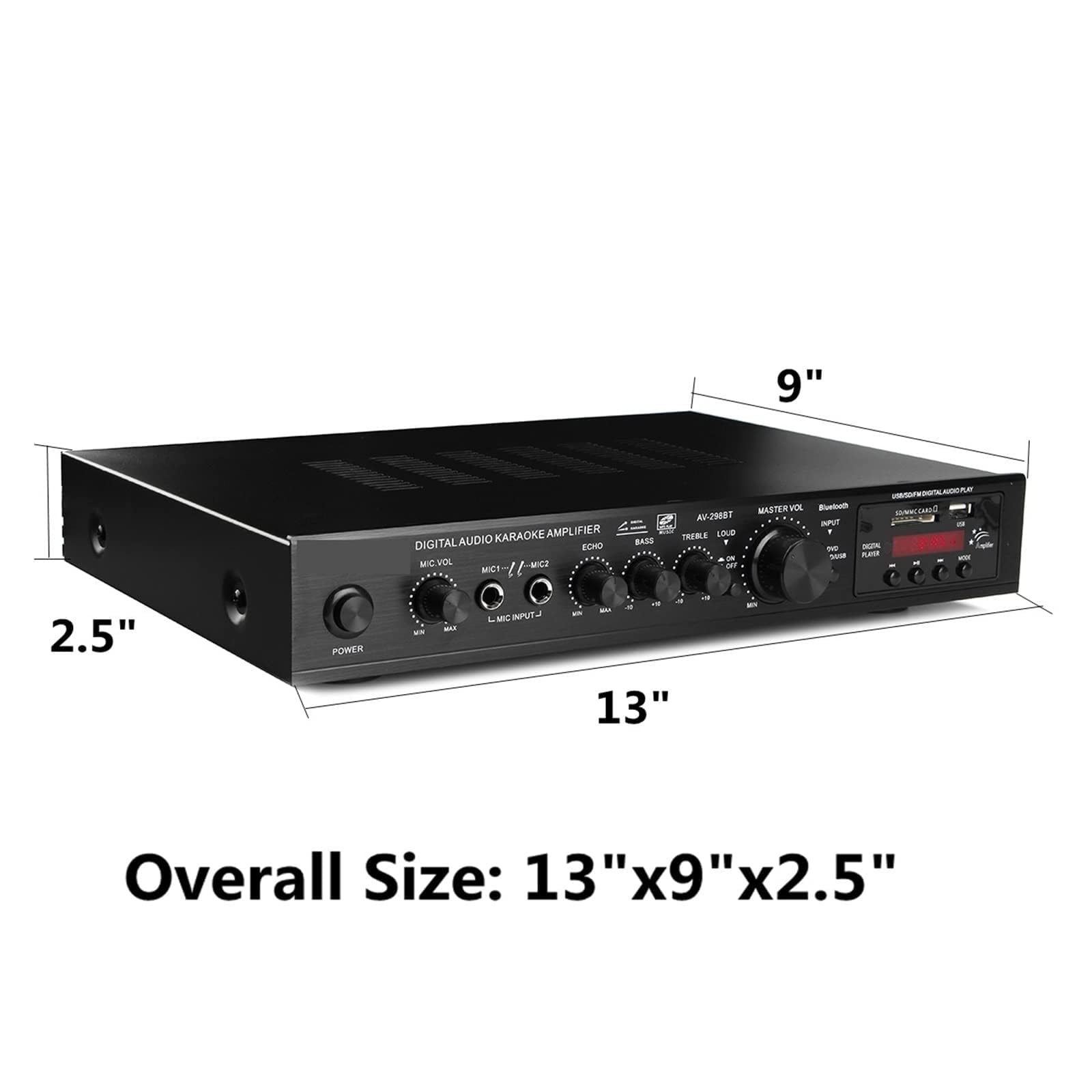 5 1 amplificateur de Son Surround amplificateur Bluetooth pour système HiFi Conduit USB AV Puissance 298Bt Haute résolution Lecteur subwoofer pou Gold