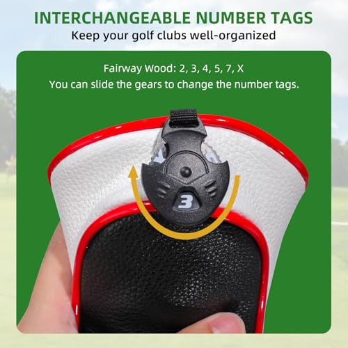 Golf Club Head Covers,4pcs or 1pc USA Golf Head Covers for Woods and Driver Fairway Hybrid - PU Leather Mallet Blade Putter for Men Women Golf Enthusiast - Image 5