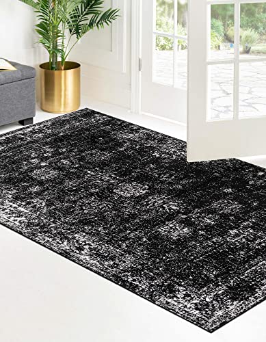 Unique Loom Sofia Collection Area Rug - Casino (9' X 12' Rectangle, Black/ Ivory) #TOP3