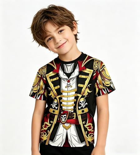 Disfraz camiseta capitán pirata niño 8-9 años miniatura 3