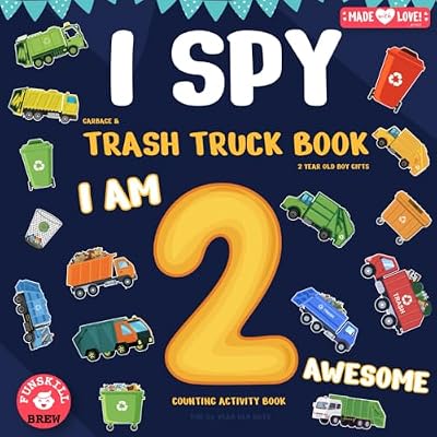 I spy garbage & trash truck book: 2 year old boy gifts
