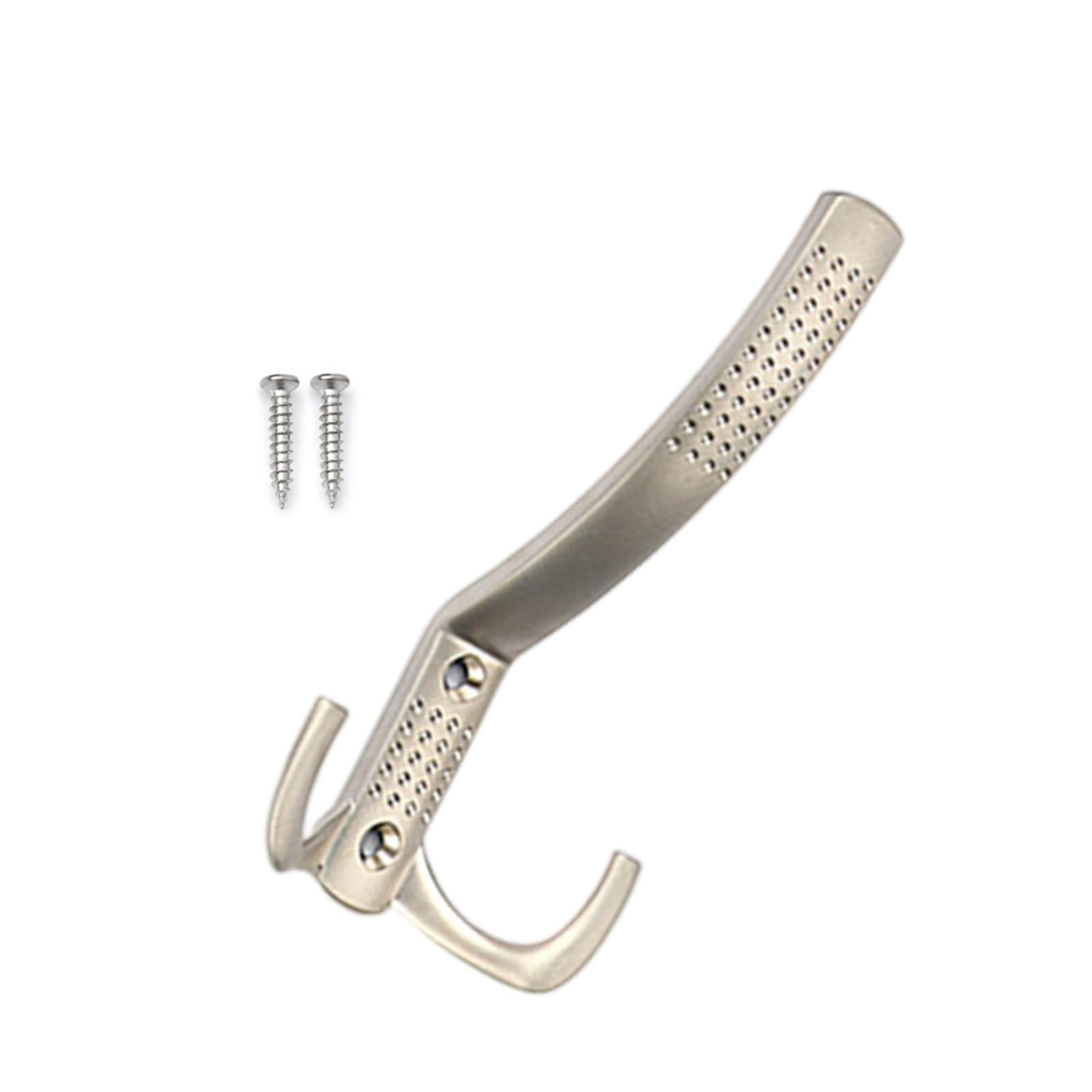 Ywluuoo C Wall Mounted Oat Hook Zincs Alloy Oat Hanger Heavy Duty Robe Hook Double Prong For Scarf, Bag, Towel, Hat Metal Hanger Hardware
