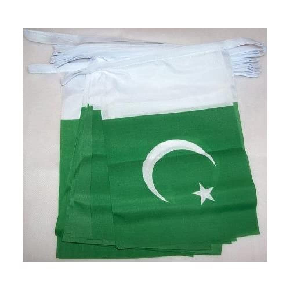 Pakistan 6 meters BUNTING Flag 20 flags 9'' x 6'' - Pakistani STRING flags 15 x 21 cm - AZ FLAG