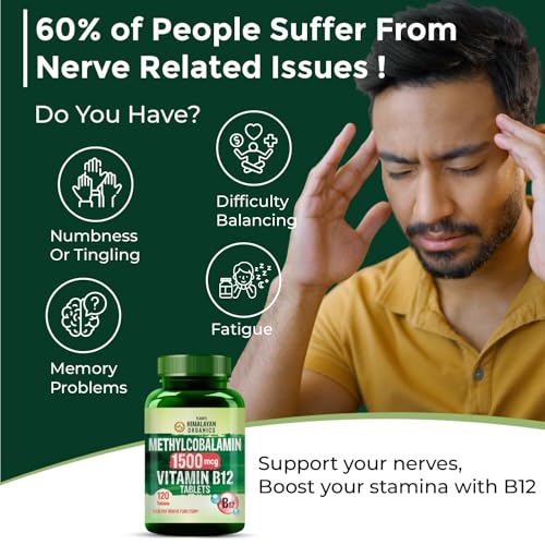 Image of Vlado's Himalayan Organics Vitamin B12 Tablets 1500 mcg -Active form of Methylcobalamin Vitamin B12 Supplements for Men & Women- 120 Veg Tablets (4 Months Supply Pack)