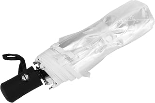 Clear Umbrella,Portable Fashionable Transparent Automatic Three Folds Folding Rain Umbrella for Outdoor Compact Folding Umbrellas for Men and Women