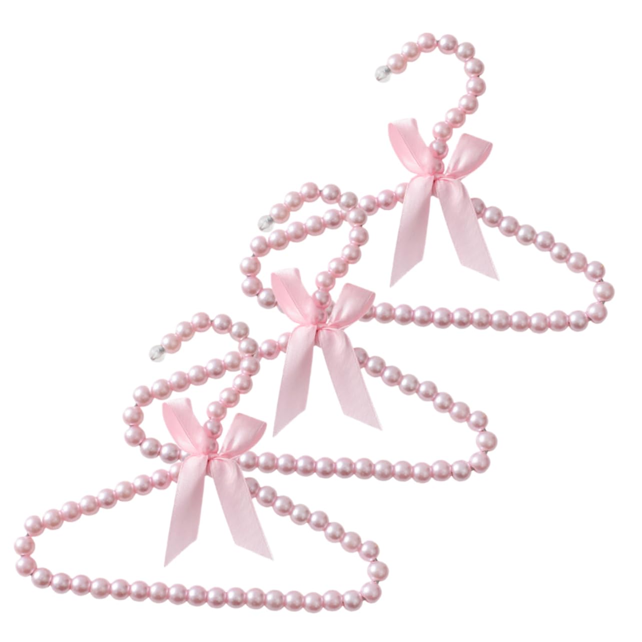 ERINGOGO Infant Pearl Hangers Set 3pcs Baby Clothes Hangers Soft Plastic Non-Slip Design for Boys and Girls Toddlers Babies