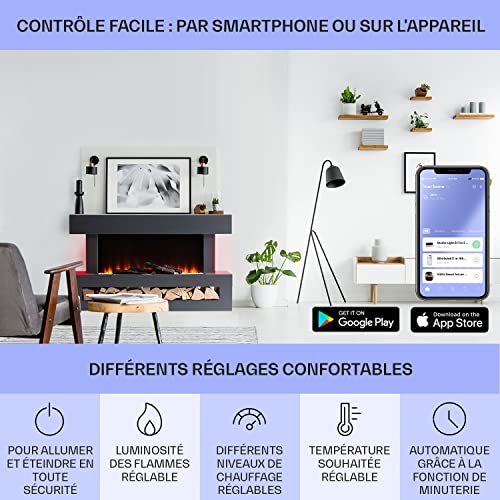 Cheminée électrique 2000W pour chauffer rapidement sans les corvées de cendres - 7