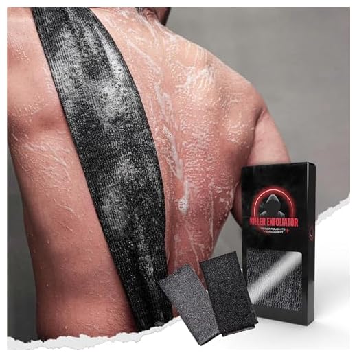 Extra Rough Exfoliating Washcloth-Extreme Body & Back Scrubber for Shower, Extra Long, Hygienic Rough Exfoliator, Men & Women, 2 Count Pack, Black & Grey, Killer Exfoliator