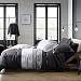 NTBAY 3 Pieces Duvet Cover Set Brushed Microfiber Strip Printed Pattern Reversible Design Hidden Zipper, Grey, Queen
