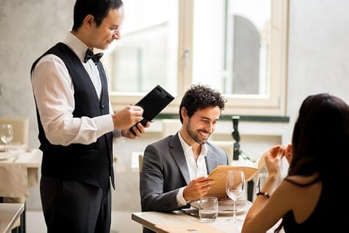 17pack Black Check Holders, Check Presenters for Restaurants, Guest Check Holder Tip Tray for Bars, Cafes, Hotels, Dining, Restaurants.