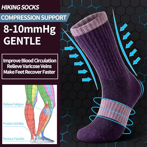 Image of Pleneal Wool Socks for Women - Womens Winter Warm Wool Sock Men Cozy Knit Boots Socks for Women
