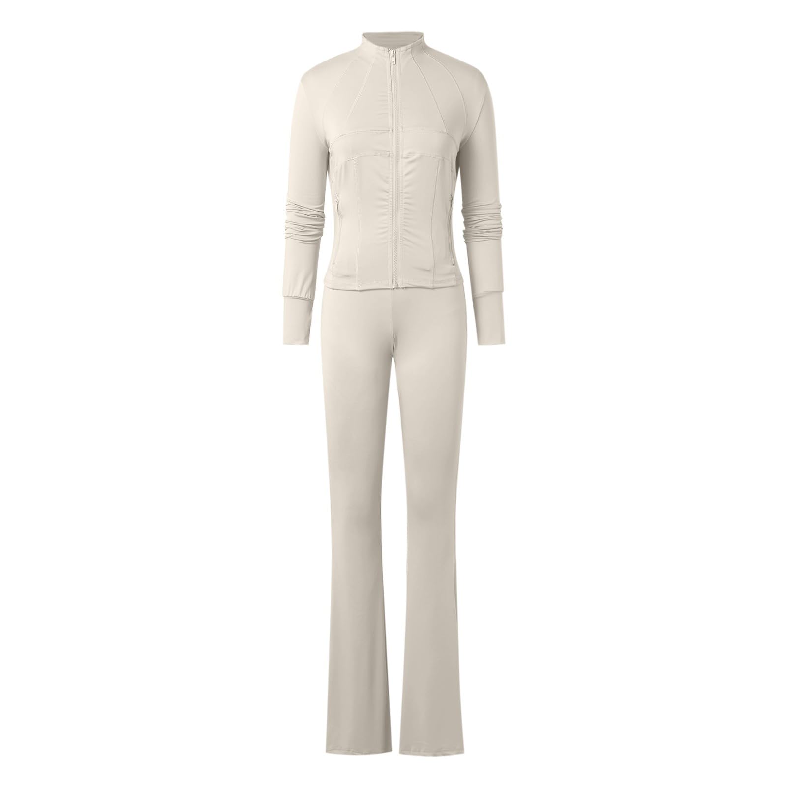 Jogginganzug Damen Trainingsanzug Set Zweiteiliges Langarm Top mit Passender Skinny Hose für Sportliche Aktivitäten Entspannung